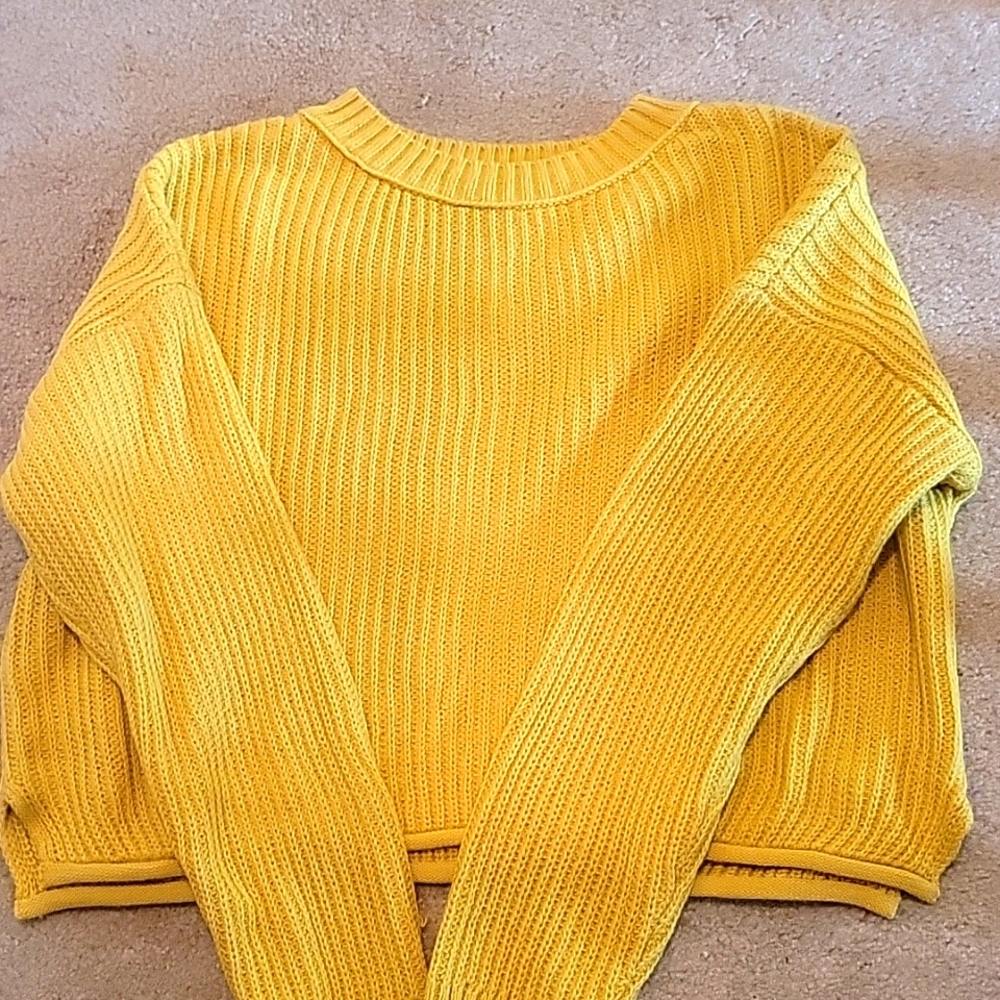 Yellow Crop Sweater